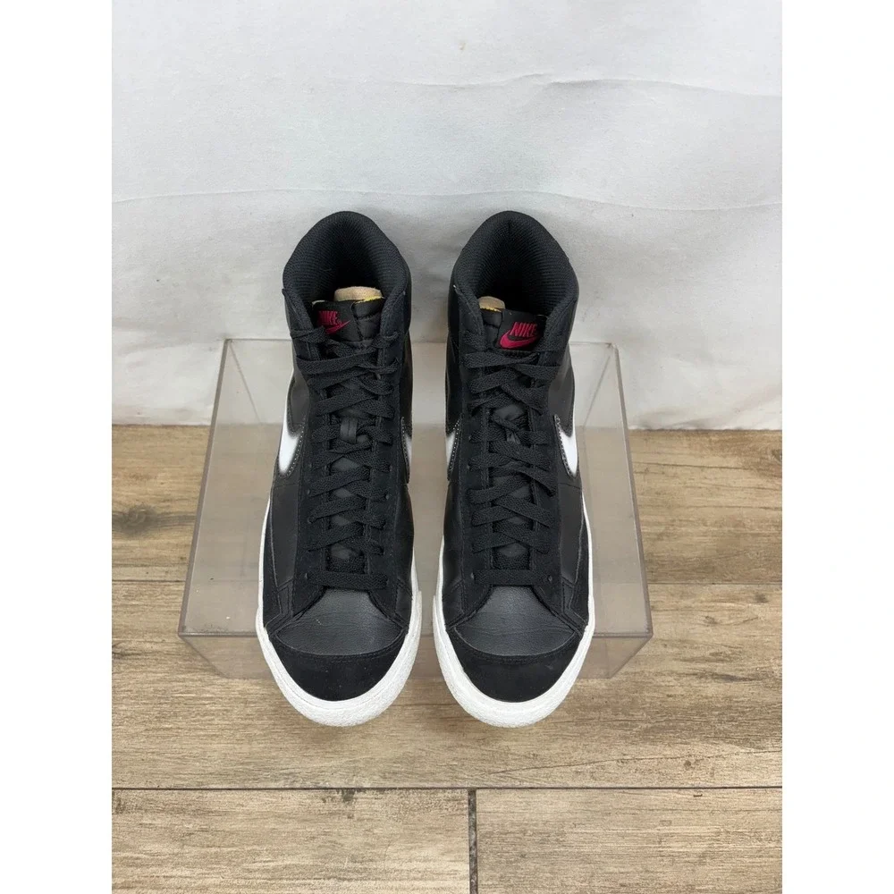 Nike Blazer Mid 77 Black White‎ Leather High Top Sneakers Shoes Men's Size 8